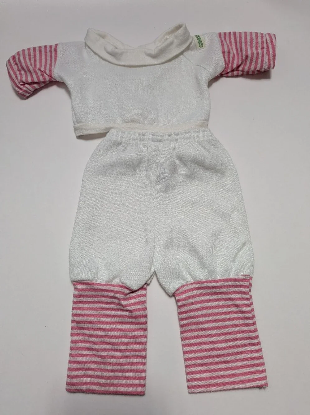 Cabbage Patch Kids Doll Clothes, White/Pink Stripe Jogger Suit 18A & Jacket CPK